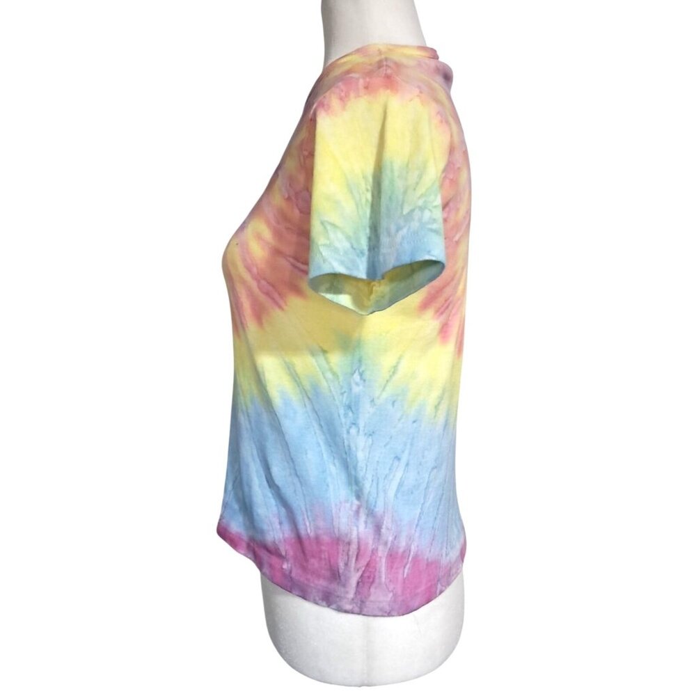 Vintage 90s Butterfly Embroidered Tie-Dye T-Shirt M Common Threads Hippie Boho N - Picture 7 of 9